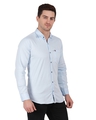 Shop Men's Blue Cotton Jersey Slim Fit Shirt-Full