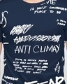 Shop Men's Blue Cotton Typography Slim Fit T-shirt-Design