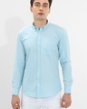 Shop Men's Blue Cotton Shirt-Front