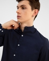 Shop Men's Blue Cotton Slim Fit Shirt-Full