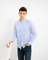 Shop Men's Blue Cotton Slim Fit Shirt-Front