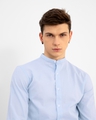 Shop Men's Blue Cotton Slim Fit Shirt-Full