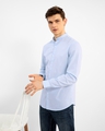 Shop Men's Blue Cotton Slim Fit Shirt