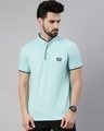 Shop Men's Blue Cotton T-shirt-Front