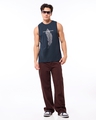 Shop Men's Blue Create Good Stories Graphic Printed Oversized Vest-Full