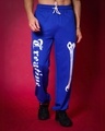 Shop Men's Blue Creative Typography Relaxed Fit Joggers-Front