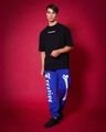 Shop Men's Blue Creative Typography Relaxed Fit Joggers