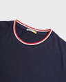 Shop Men's Blue Crewneck Varsity Rib T-shirt