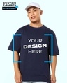 Shop Men's Blue Customizable Oversized T-shirt-Front