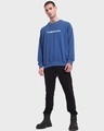 Shop Men's Blue Cyberpunk Graphic Printed Oversized Sweatshirt