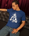 Shop Men's Blue Deathly Hallows Graphic Printed T-shirt-Front