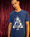 Shop Men's Blue Deathly Hallows Graphic Printed T-shirt