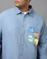 Shop Men's Blue Den Printed Oversized Plus Size Shirt