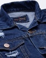 Shop Men's Blue Distress Slim Fit Denim Jacket