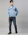 Shop Men's Blue Distress Slim Fit Denim Jacket