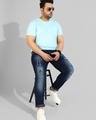 Shop Men's Blue Distressed Jeans-Full