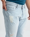 Shop Men's Blue Distressed Relaxed Fit Jeans