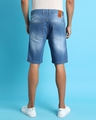 Shop Men's Blue Washed Distressed Slim Fit Denim Shorts-Design