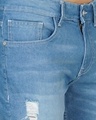 Shop Men's Blue Distressed Slim Fit Jeans-Full