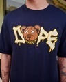 Shop Men's Blue Dope Bear Graphic Printed Oversized T-shirt