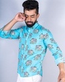 Shop Men's Blue Elephant Printed Relaxed Fit Shirt-Design