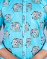 Shop Men's Blue Elephant Printed Relaxed Fit Shirt