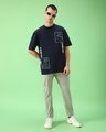 Shop Men's Blue Enough Hate Graphic Printed Oversized T-shirt