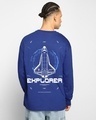 Shop Men's Blue Explorer NASA Graphic Printed Oversized T-shirt-Front