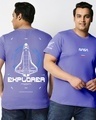 Shop Men's Blue Explorer Nasa Graphic Printed Plus Size T-shirt-Front