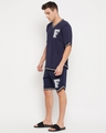 Shop Men's Blue F Typography Oversized T-shirt-Full