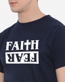 Shop Men's Blue Faith Fear Typography T-shirt