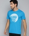 Shop Men's Blue Faster Than You Typography T-shirt-Design