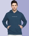 Shop Men's Blue Fearless Typography Hoodie-Front