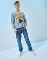 Shop Men's Blue Feel'n Hot Graphic Printed Oversized Sweatshirt