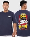 Shop Men's Blue Find Your Minion Graphic Printed Oversized T-shirt-Front