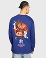 Shop Men's Blue Fire Dragon Graphic Printed Oversized T-shirt-Design