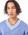 Shop Men's Blue Oversized Flat Knit Sweater