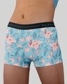 Shop Men's Blue Floral Printed Trunks-Front