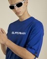 Shop Men's Blue Fortress Solitude Graphic Printed Oversized T-shirt
