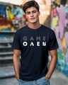 Shop Men's Blue Game Over Minimal Typography T-shirt-Front