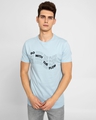 Shop Men's Blue Go with the Flow Typography Slim Fit T-shirt-Front