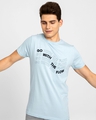Shop Men's Blue Go with the Flow Typography Slim Fit T-shirt-Full