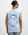 Shop Men's Blue Gojo Domain Graphic Printed Boxy Fit Vest-Front