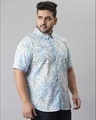 Shop Men's Blue Graphic Design Stylish Half Sleeve Casual Shirt-Full