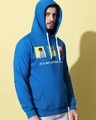 Shop Men's Blue Graphic Printed Hooded Sweatshirt-Design