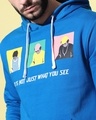 Shop Men's Blue Graphic Printed Hooded Sweatshirt