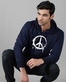 Shop Men's Blue Peace Dripping Graphic Printed Hoodie-Design