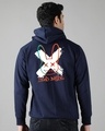Shop Men's Blue Bunny Graphic Printed Hoodie-Front