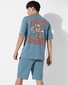 Shop Men's Blue Graphic Printed Oversized Co-ordinates-Front