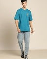Shop Men's Blue Graphic Printed Oversized T-shirt-Full